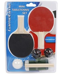 Mini Tischtennis Set Pingpong rot mit Netz und Schlägern für Kinder