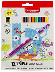 Bruynzeel Farbstifte Set triple Griff 12 Stück mit Spitzer