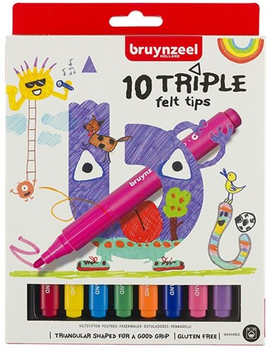 Bruynzeel Filzstifte triple Set 10 Stück ergonomisch Malspaß