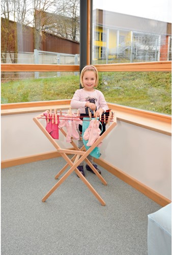 Eduplay Holz Spielzeug Wäscheständer mit Wäscheklammern für Kinder