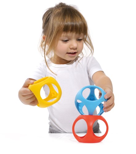 Eduplay Babyspielzeug Oibo Set aus 3 Silikonbällen bunt-2
