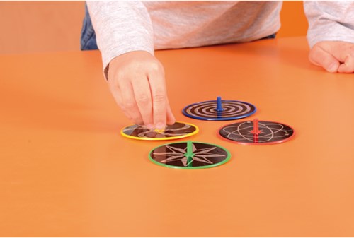 Eduplay Kreisel Spielzeug Laser spin Set mit 12 Stück - bunte Pappe-2