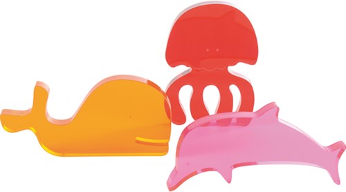 Eduplay Acryl Spielzeug Meerestiere Set - bunte Unterwasserwelt Tiere