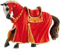 Bullyland Turnierpferd rot Spielfigur - Ritter Spielzeug Pferd