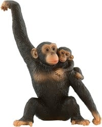 Bullyland Schimpanse mit Baby - Spielfigur - realistisch handbemalt