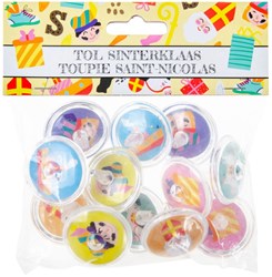 Tol Sinterklaas Spielzeug Set mit 12 Kunststoff Kreisel