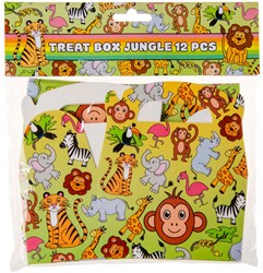 Ausgabe-Box wilde Tiere Geschenkbox Karton 12 Stück Party Kinder