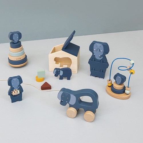 Trixie Holz Nachziehtier - Mrs. Elephant - FSC zertifiziert - blau-3