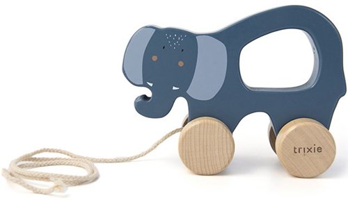 Trixie Holz Nachziehtier - Mrs. Elephant - FSC zertifiziert - blau-2
