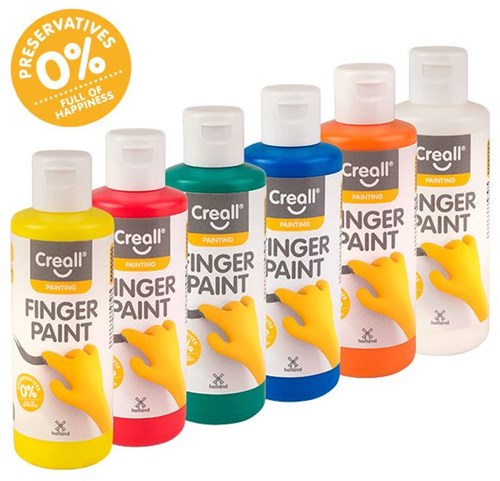 Creall Fingerfarben Set - auswaschbare Kinderfarbe 6x80ml natürlich-2