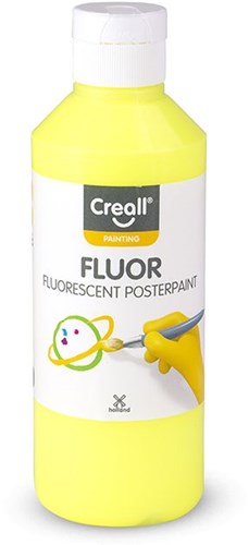 Creall Plakatfarbe Gelb - fluoreszierende Farbe 250ml für Kinder