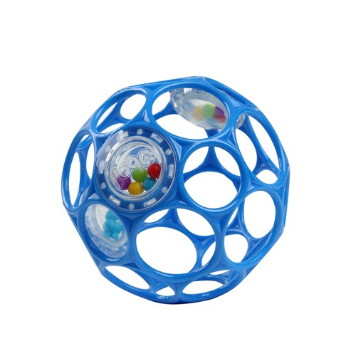 Bright Starts, Oball Rattle, Blau - Flexibles und leicht Greifbares Design, für Kinder jeden Alters