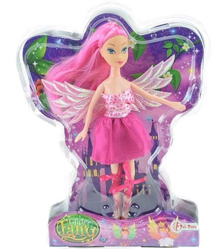 Fee pop met glittervleugels
