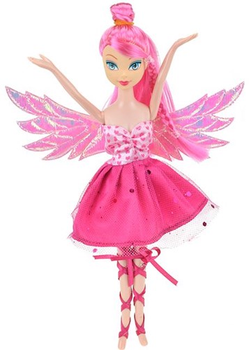 Fee Puppe Glitzerflügel Modepuppe rosa Spielzeugpuppe 22 cm-3