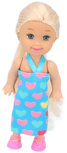 Püppchen Herzchenkleid Mini Puppe 9cm rot Kunststoff Spielzeug