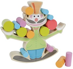 Balance Spiel Holz Clown Geschicklichkeitsspiel 15-teilig buntes Spielzeug