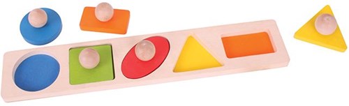 BigJigs Holz Formenpuzzle Formen - Lernspielzeug 5 Teile-2