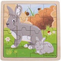 Bigjigs Kaninchen und Kätzchen Puzzle