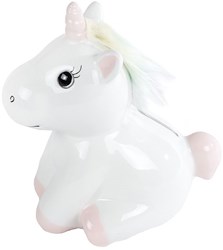 Unicorn Spardose rosa Keramik Einhorn Kinder Geschenk 14,8x10,4x16,5cm