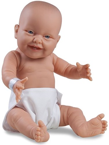 The Doll Factory Babypuppe Mädchen Mila 45 cm lachend Spielzeugpuppe