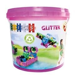Clics Bausteine - Glitzer Bauset 8in1 - Kreatives Konstruktionsspielzeug