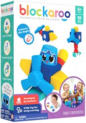 Blockaroo magnetisches Flugzeug Bauset Schaumstoff Bausteine Badspielzeug 10tlg