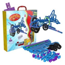 Clics Konstruktionsspielzeug Spaghetteez Noodle Flyer Flugzeug flexible Stäbchen 76-teilig