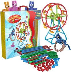 Clics Bauspielzeug Spaghetteez Fusilli Riesenrad flexible Bausta¨bchen 46-teilig