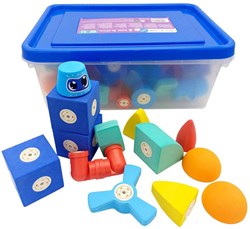 Blockaroo magnetisches Bauspielzeug Schaumstoffblöcke 60 Stück Badespielzeug