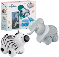 Clics magnetisches Spielzeug Safari Tiere - Magimals Wheely Safari Box 6-teilig