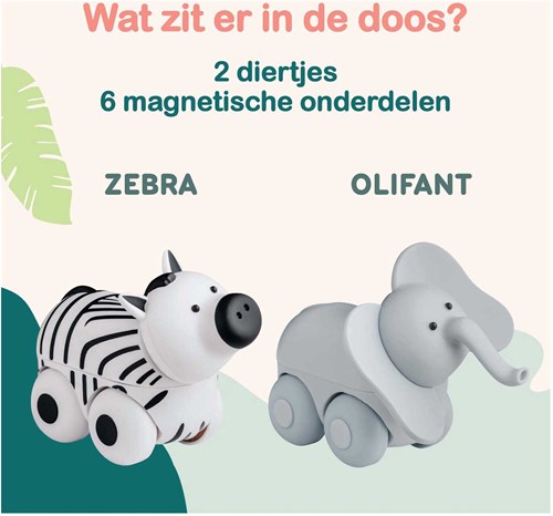 Clics magnetisches Spielzeug Safari Tiere - Magimals Wheely Safari Box 6-teilig-3