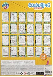 Kleuren op Nummer Malbuch A4 mit 24 Designs und 6 Filzstiften für Kinder