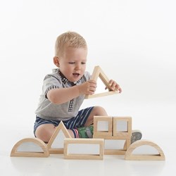 TickiT Spiegel Bauklötze groß - Holzspielzeug mit Spiegel für Kinder