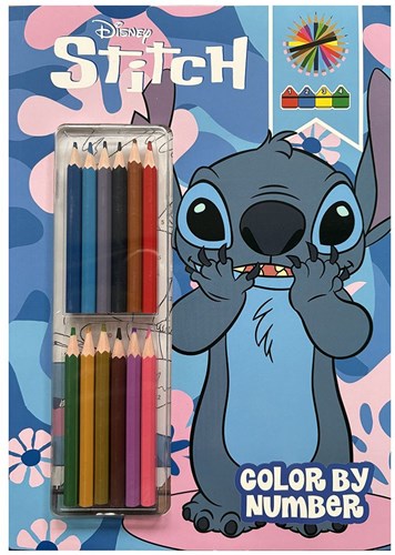 Twisk Malbuch Stitch nach Zahlen mit Buntstiften - Disney Bastelspaß