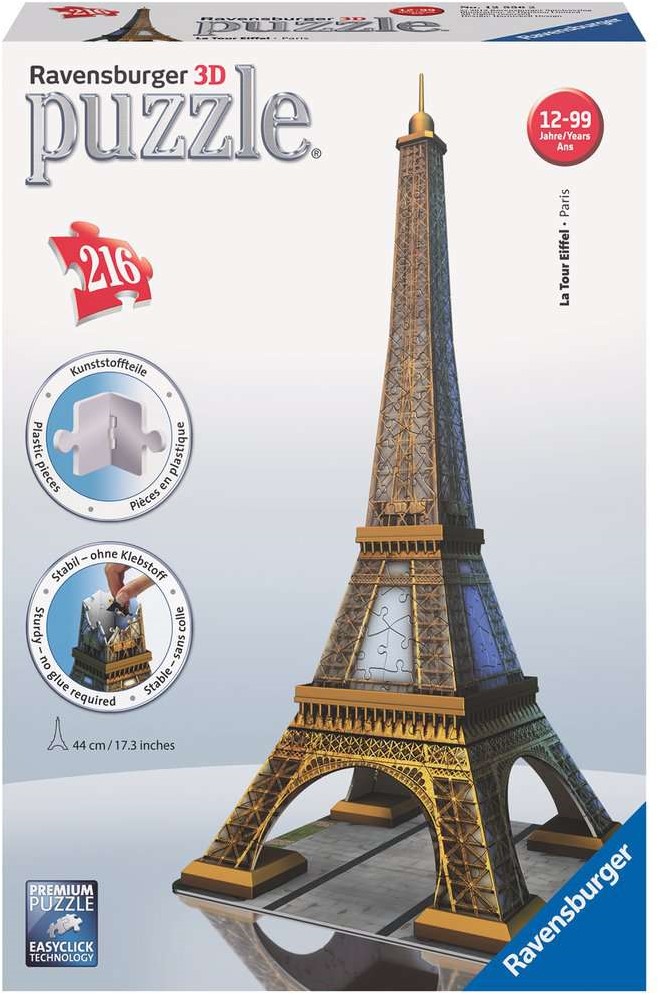 Ravensburger Eiffel Tower 3d Puzzle 216 Stuck E