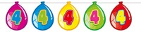 Folat Girlande Ballons Geburtstag 4 Jahre - 10 Meter Wimpelkette