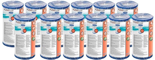 Bestway Pool Filterkartuschen Set - 12 Stück A-Filterpatrone III-A/C