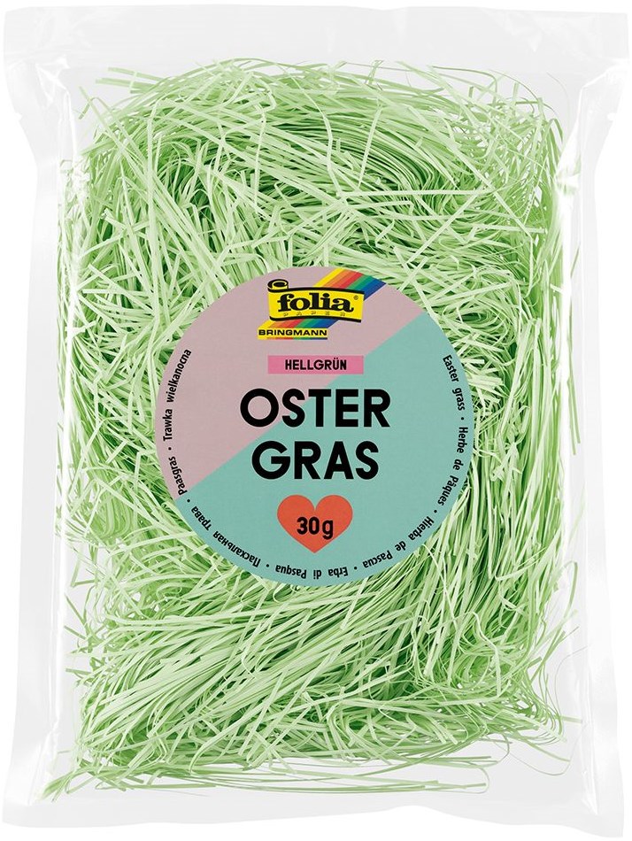 Deko Gras Papier hellgrün 30g Ostergras Basteln Dekoration Planet Happy DE
