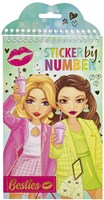 Besties Sticker nach Zahlen Malbuch - kreatives Spielzeug 18tlg-2