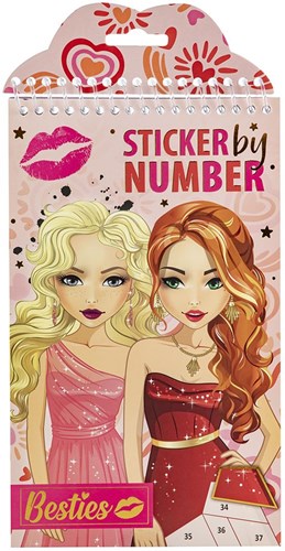 Besties Sticker nach Zahlen Malbuch - kreatives Spielzeug 18tlg-3