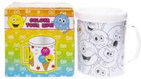 Kreative Tasse zum Selbstgestalten lachendes Gesicht - Bastelspaß für Kinder