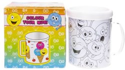 Kreative Tasse zum Selbstgestalten lachendes Gesicht - Bastelspaß für Kinder