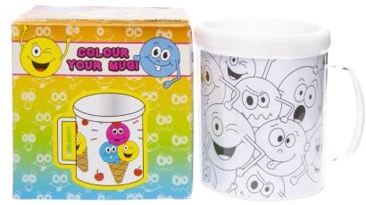 Kreative Tasse zum Selbstgestalten lachendes Gesicht - Bastelspaß für Kinder
