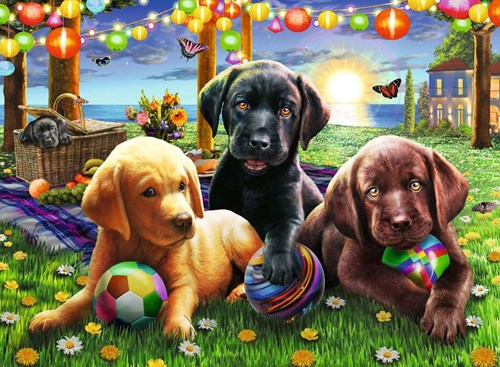 Ravensburger Puzzle Hunde Picknick - XXL Kinderpuzzle 100 Teile Tiere-2