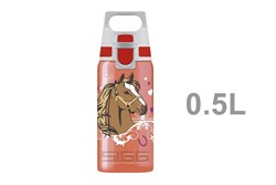 SIGG Trinkflasche Kinder Pferde 0,5l - transparent rot