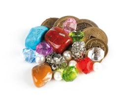 Pirate treasure in organza bag
