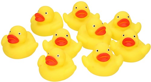 Badeenten gelb Badespielzeug Set 9 Stück Kunststoff Enten-2