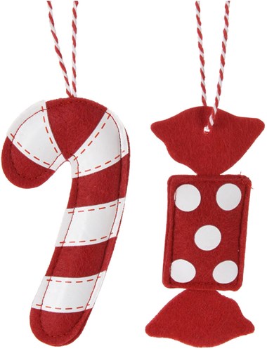Kersthangers Filz Bonbon Dekoration Set von 12 Multicolor Weihnachtsbaum-2