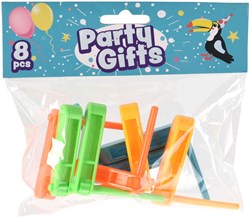 Rassel Spielzeug Mitgebsel Set 8 bunte Kunststoff Rasseln Kinderparty