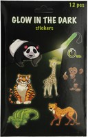 Glow in the Dark Stickers Dieren, 12st